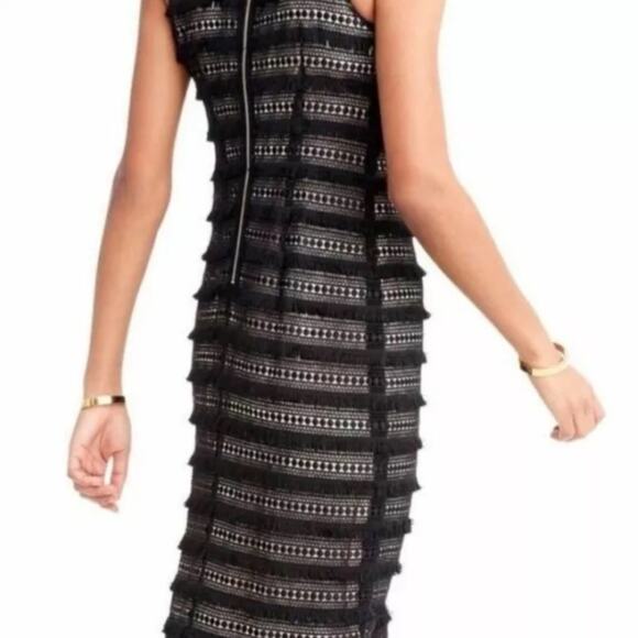 J. Crew Black Embroidered Fringe Sheath Dress Summer Office Business Casual Sz 8 - Picture 3 of 15